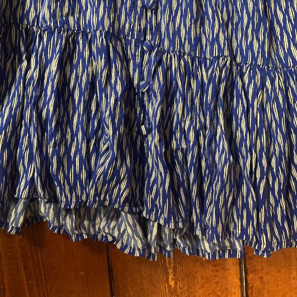 Maeve Lila Blue White Tiered 3/4 Sleeve XX-Small V-Neck Tiered Tunic Top GUC - Picture 8 of 16